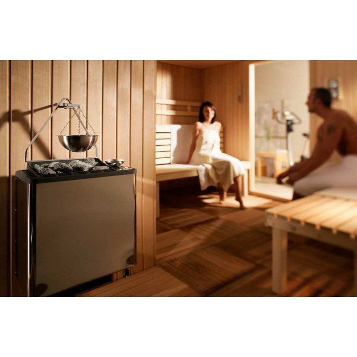Calentador de sauna eléctrico - EOS BI-O Tec, acabado efecto perla antracita