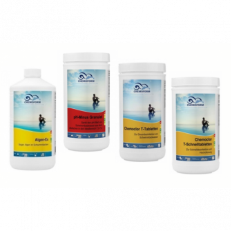 Kit químico CHEMOFORM para piscinas con filtro de cartucho de papel, pequeño