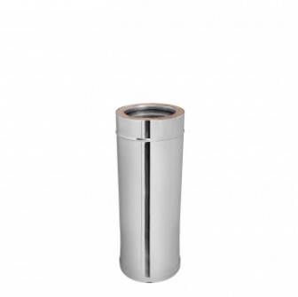 Tubo de chimenea aislado de doble pared de acero inoxidable, 0,5 m, 0,5 mm