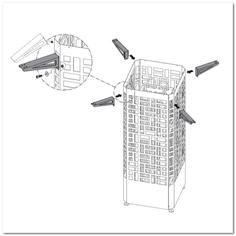 Soportes de montaje para la carcasa del horno EOS Edge