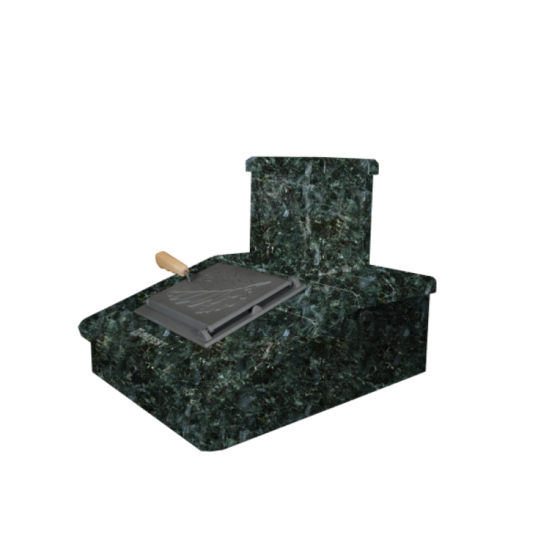 Acabado de chimenea de piedra, Serpentine oscuro, 290 mm