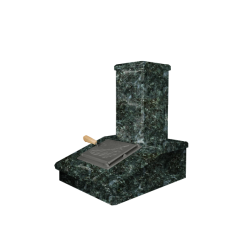 Acabado de chimenea de piedra, Serpentine oscuro, 540 mm  Acabado de chimenea de piedra, Serpentine oscuro, 540 mm