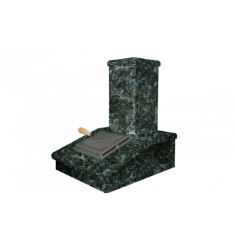 Acabado de chimenea de piedra, Serpentine oscuro, 540 mm