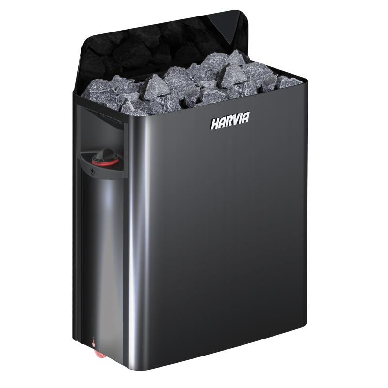 Calentador de sauna eléctrico - HARVIA The Wall Black Steel SW80 8 kW