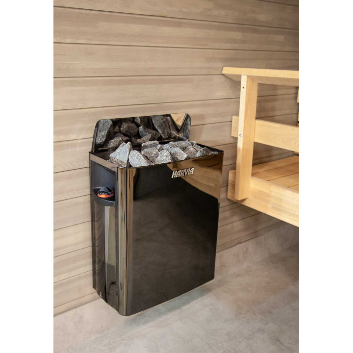 Calentador eléctrico para sauna - HARVIA The Wall Black Steel SW90 9 kW