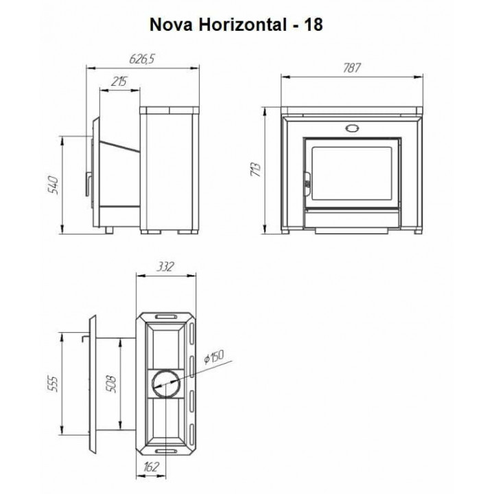 Calentador de sauna de leña - NOVA HORIZONTAL 18