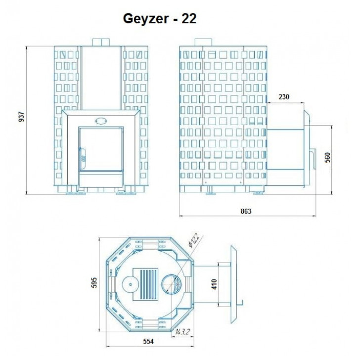 Calentador de sauna de leña - NOVA GEYZER 22