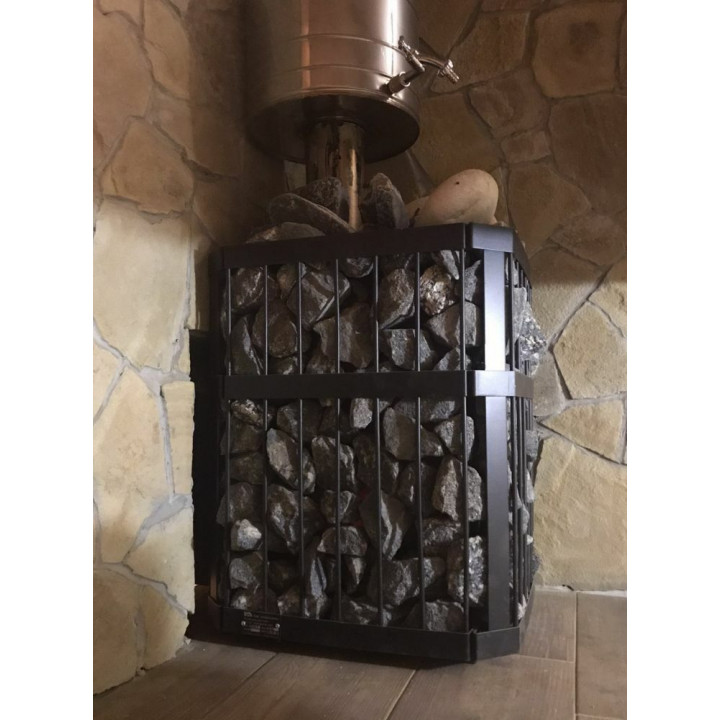 Estufa de leña para sauna NOVA KLASSIK 18 con red y puertas de cristal
