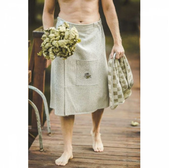 Delantal de sauna para hombre, de lino.