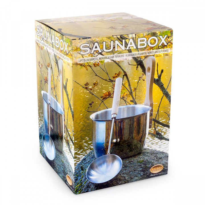 Juego de cubo y cucharón para sauna, MÁS VAPOR, ÓPTIMO 4 L