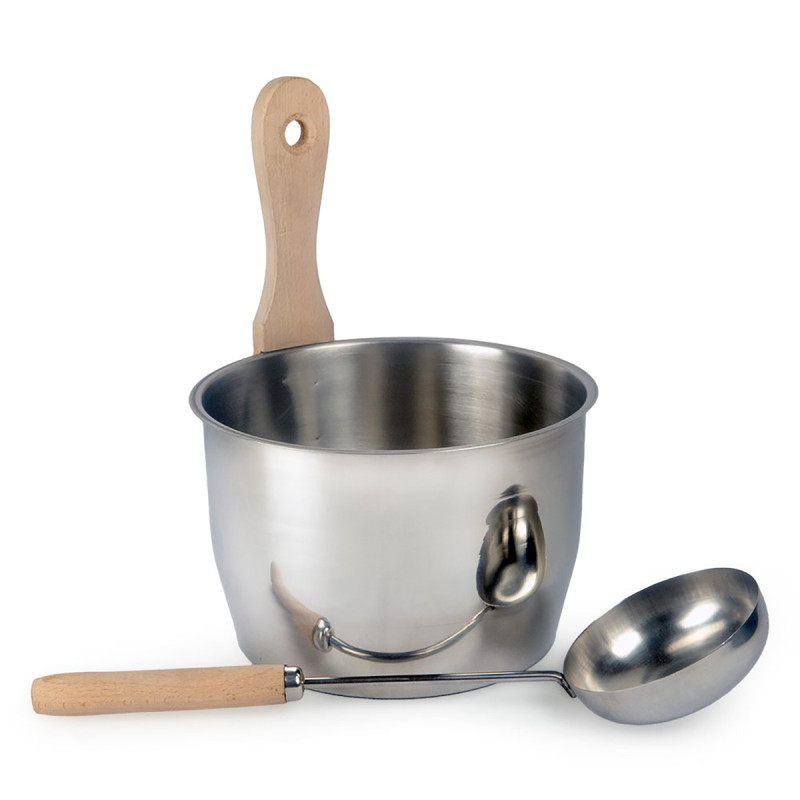 Juego de cubo y cucharón para sauna, MÁS VAPOR, ÓPTIMO 4 L