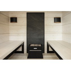 Muro de piedra HARVIA, marco negro 