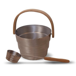 Cubo y cucharón SAUNIA PYORRE, 6 l, aluminio  Cubo y cucharón SAUNIA PYORRE, 6 l, aluminio