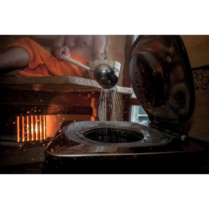 CUBO Y CUCHARÓN DE SAUNA CON EFECTO DUCHA SET MÁS VAPOR, PREMIUM, SAWO 5 L