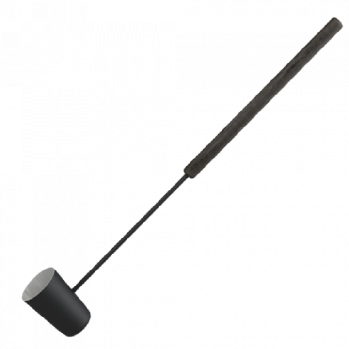 Cucharón negro para sauna, mango largo