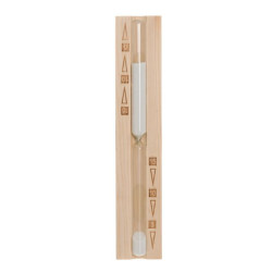Reloj de arena para sauna - 15 min, blanco, pino 