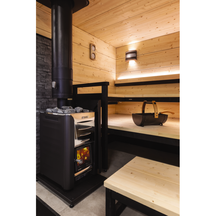 Conjunto de chimenea con aislamiento de acero - HARVIA, negro