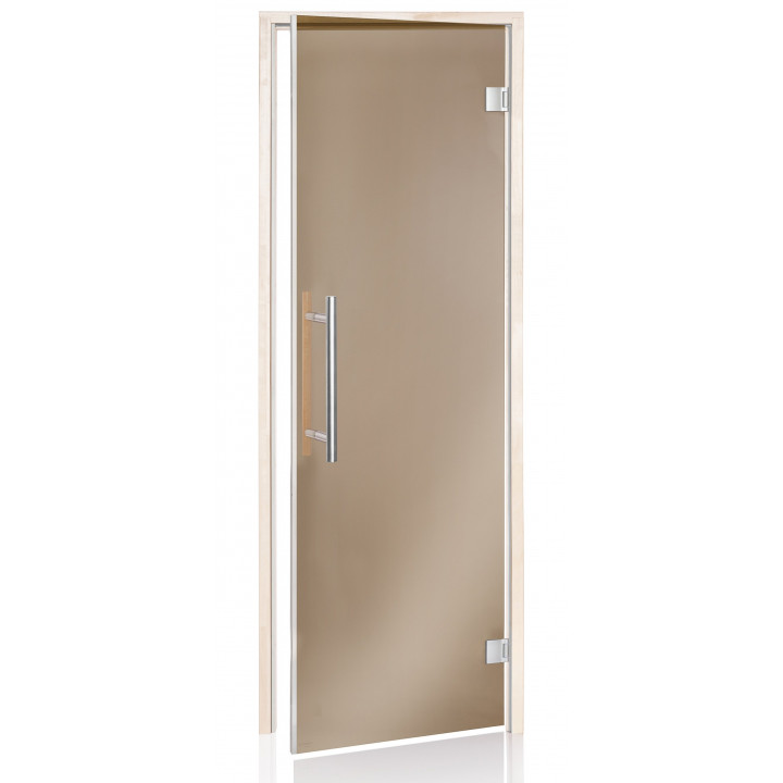 Puertas de sauna de cristal AD BENELUX, 70 x 210, color álamo temblón, bronce.