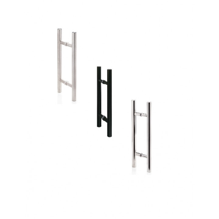 Manilla AD para puertas de cristal AU Premium, acero negro