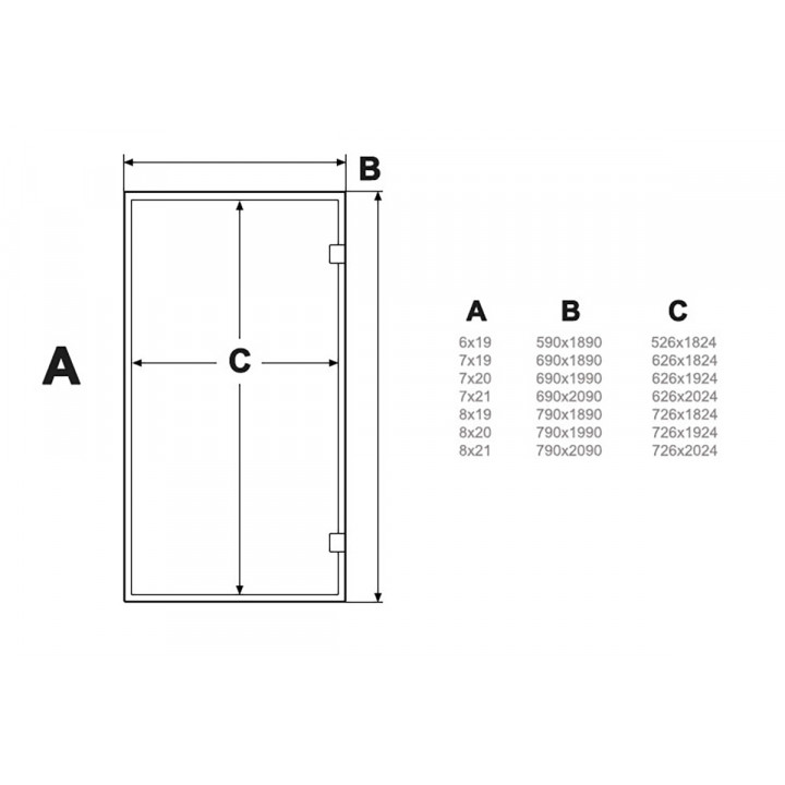 Puertas de vidrio AD para sauna de vapor, vidrio mate