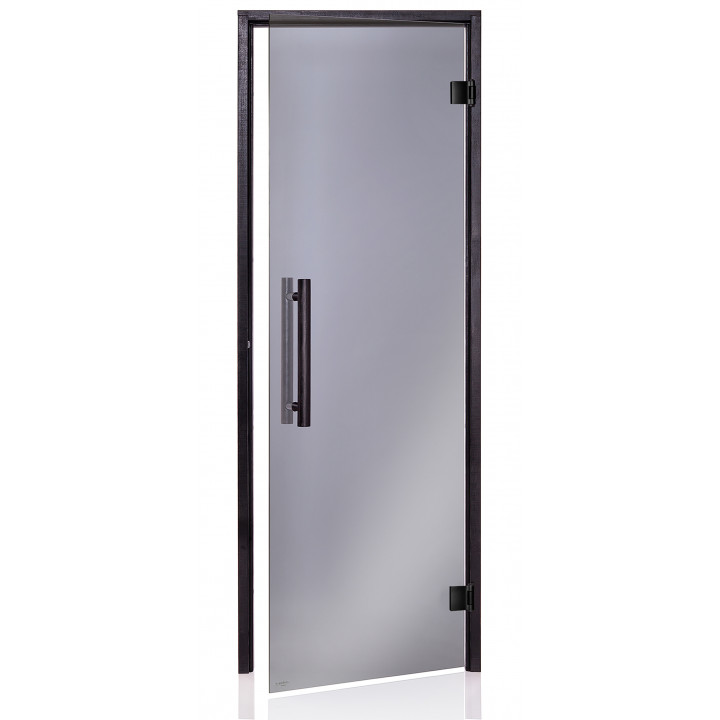 Puerta de sauna de cristal AD, marco negro, 70 x 190, gris