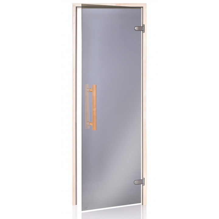 Puertas de sauna de cristal AD NATURAL, 80 x 200 mm, color álamo temblón, gris.