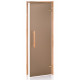 Puertas de sauna de cristal AD NATURAL, cristal mate, 70 x 200 mm, madera de aliso, bronce mate.