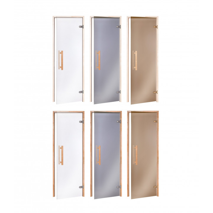 Puertas de sauna de cristal AD NATURAL, 80 x 200, Aliso, Gris