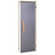 Puertas de sauna de cristal AD NATURAL, cristal mate, 70 x 210 mm, color álamo temblón, gris mate.