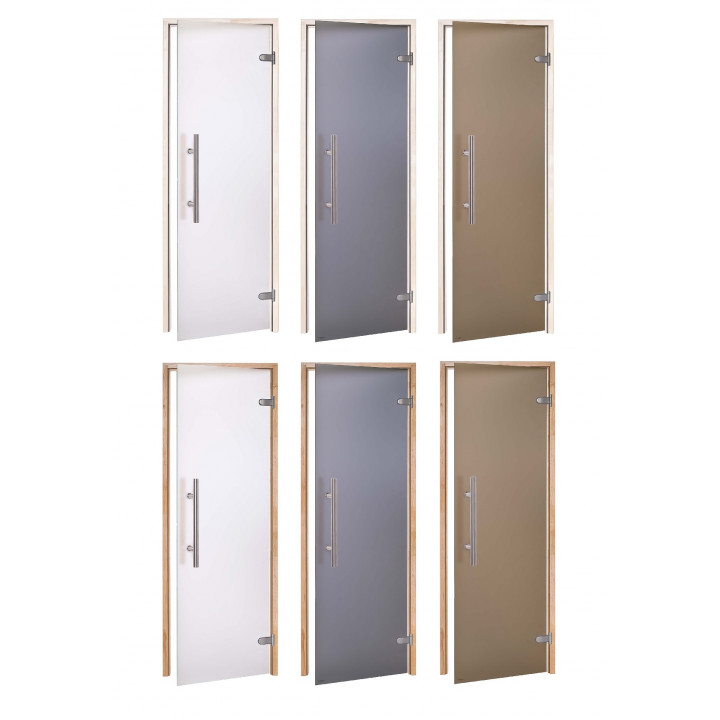 Puertas de sauna de cristal AD PREMIUM LIGHT, cristal mate, 80 x 200, aliso, transparente mate