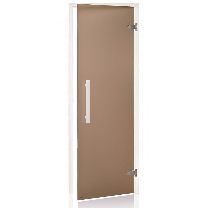 Puerta de sauna de cristal AD, marco blanco, 70 x 190, bronce.