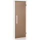 Puerta de sauna de cristal AD, marco blanco, 70 x 190, bronce.