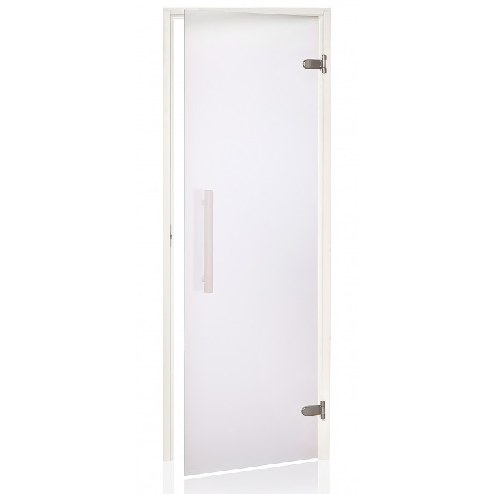Puerta de sauna de cristal AD, marco blanco, cristal mate, 70 x 190 mm, transparente mate.