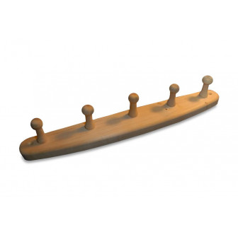 Percha de madera de aliso con 5 ganchos