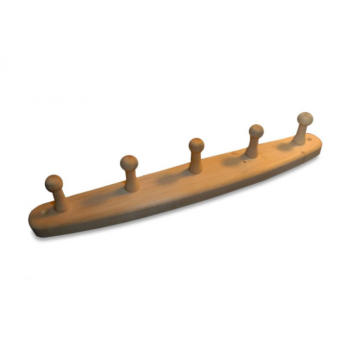 Percha de madera de aliso con 5 ganchos