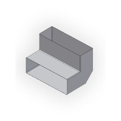 Codo estrecho 50x150, 90°  Codo estrecho 50x150, 90°