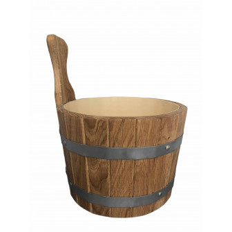 Cubo de roble con mango de madera, 5l
