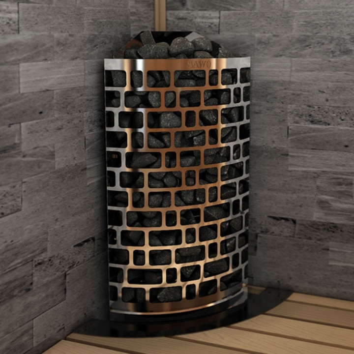 Calentador de sauna eléctrico – SAWOTEC Ari Corner 7,5 kW, sin unidad de control