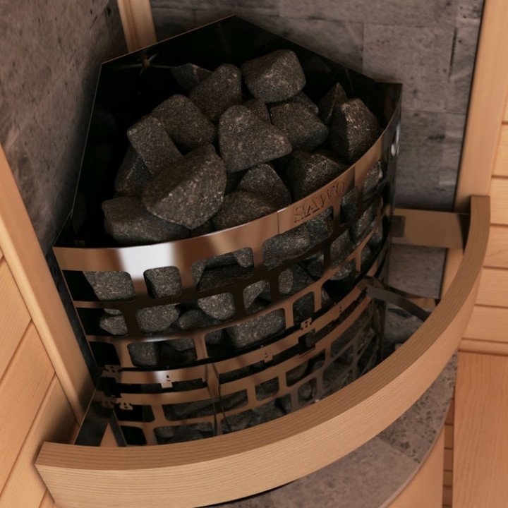 Calentador de sauna eléctrico – SAWOTEC Ari Corner 7,5 kW, sin unidad de control