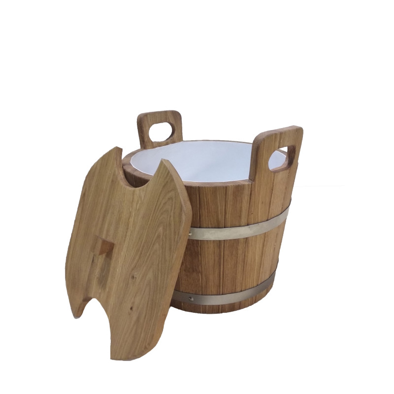 Cuenco de roble con tapa, 24 l