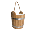 Cubo de sauna de roble con asa de cuerda, 12 l - 1