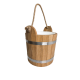 Cubo de sauna de roble con asa de cuerda, 12 l
