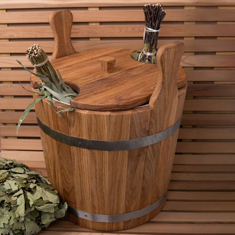 Cubo de madera para batidores, roble 20 l
