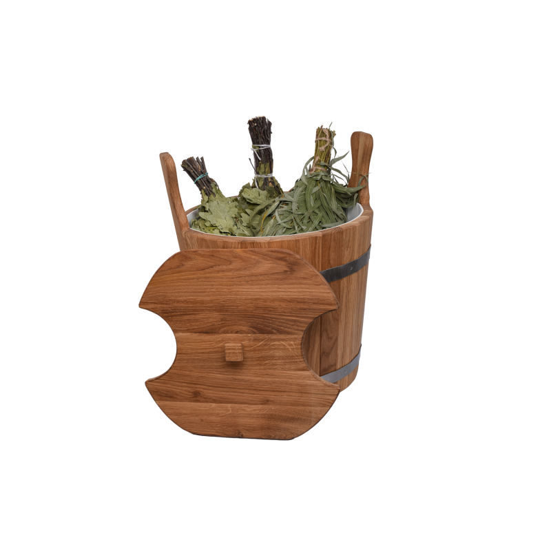 Cubo de madera para batidores, roble, 12l