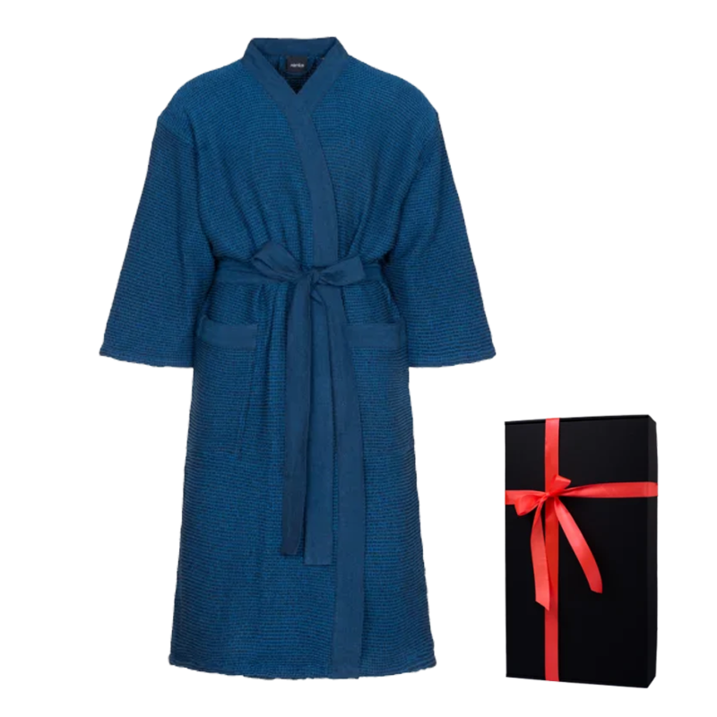 Bata de baño en caja de regalo, RENTO KENNO, azul
