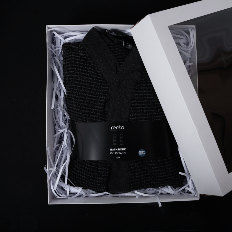 Albornoz en caja de regalo, RENTO KENNO, S/M, gris