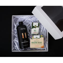 Set de regalo en caja de regalo LIMÓN. Miel, aceite esencial y esencia aromática 