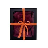 Set de regalo en caja para ELLA. Gorro y delantal de sauna para mujer - BURDEOS