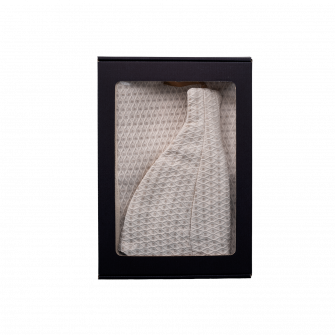Set de regalo en caja para ELLA. Gorro y delantal de sauna para mujer - LINO