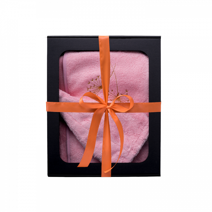 Set de regalo en caja para ELLA. Gorro y delantal de sauna para mujer - ROSA